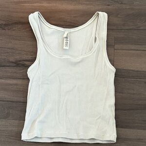 SKIMS Cream Ribbed Tank Top